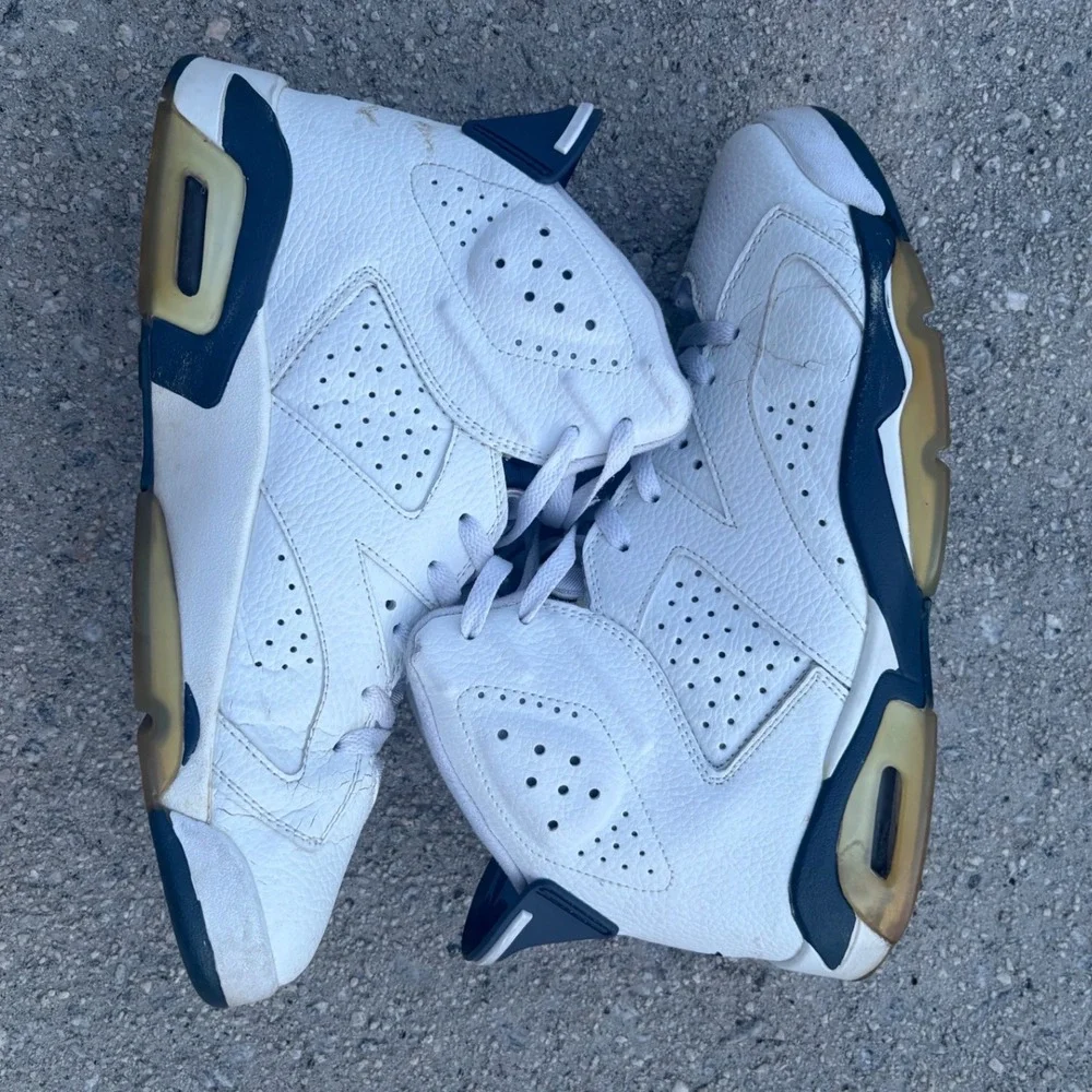 Air Jordan 6 Retro Midnight Navy White Navy Blue CT8529-141 Mens Size 10